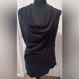 MM Couture Elegant Black Draped Blouse